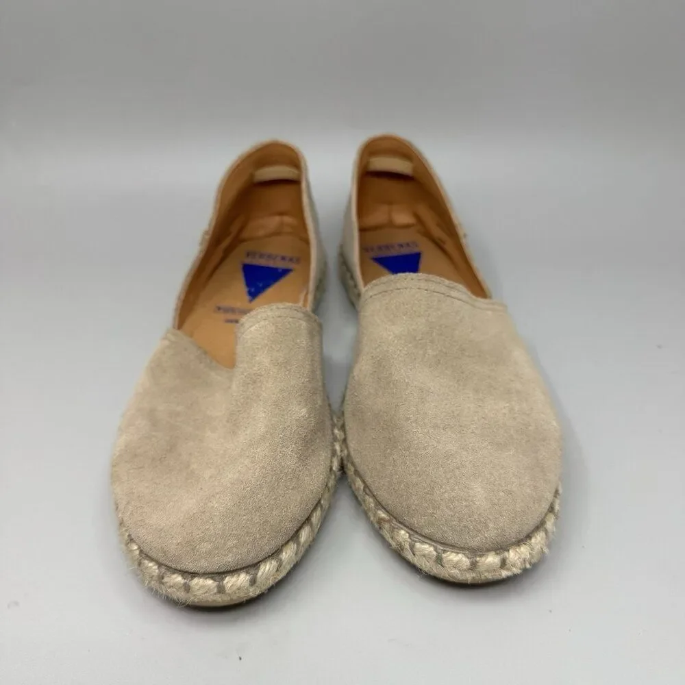 Verbenas Carmen Shoes EU Size 41 Suede Espadrille Flat Sandals US 8.5 Beige